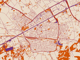 Obraz premium City map poster of Weert, Netherlands