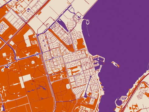 Clean urban street map of Zeewolde, Netherlands