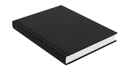 Hardcover book render minimalist style educational resource plain cover illustration isolated on transparent background