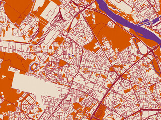 Fototapeta premium Street map of Bielany, Poland