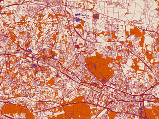 Fototapeta premium Street grid map of Chorzow, Poland