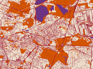 Fototapeta premium Road network map of Dabrowa Gornicza, Poland