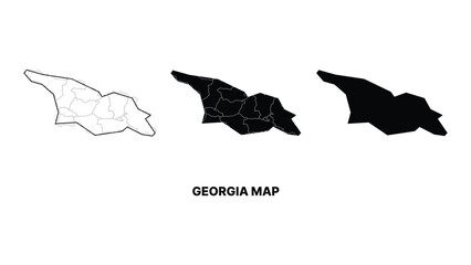 Minimalist black and white georgia map