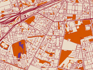 Obraz premium City cartography of Ochota, Poland