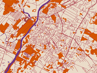 Obraz premium Ostroleka – city map, Poland