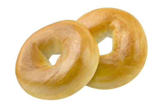 2 Bagels isolated on white background