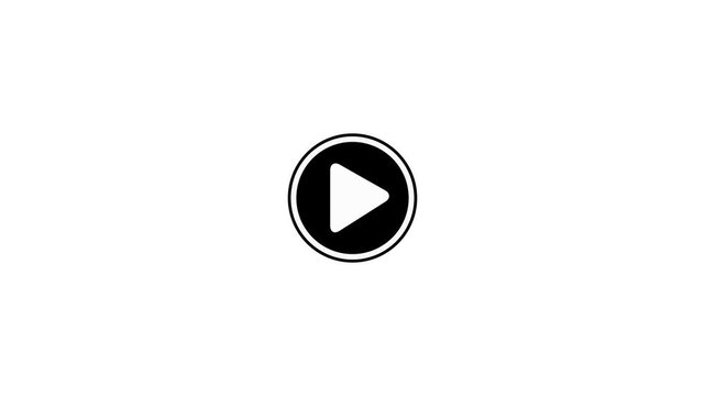 Round play button icon. video play button round shape icon animation.