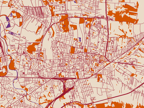 Tarnow street network map &mdash; Poland