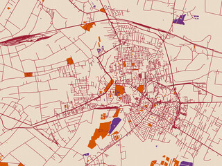 Obraz premium Urban map of Zamosc, Poland