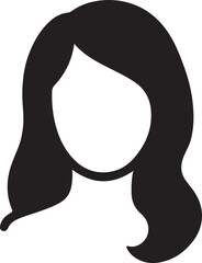 Naklejka premium Generic female avatar icon long hair silhouette vector illustration