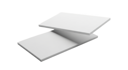 Stack of clean white paper sheets for printing mockup stationery isolated on transparent background