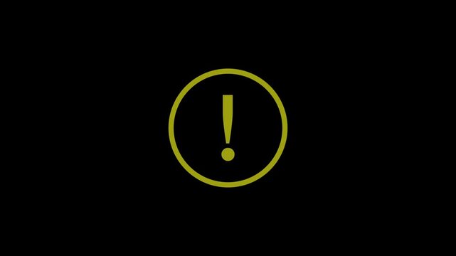 Round exclamation sign icon animation. Error alert with red exclamation mark in circle.