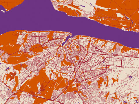 Road network map of Cheboksary, Russian Federation