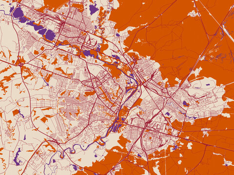 Bryansk street network map &mdash; Russian Federation