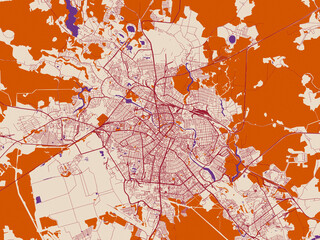 Naklejka premium City map background — Ivanovo, Russian Federation