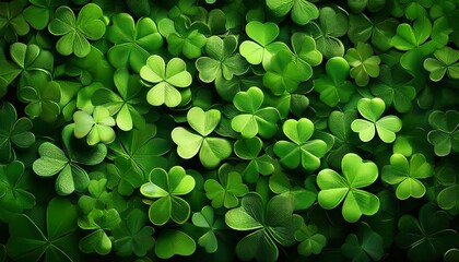 Green St Patrick S Day Abstract Background Shamrocks Irish