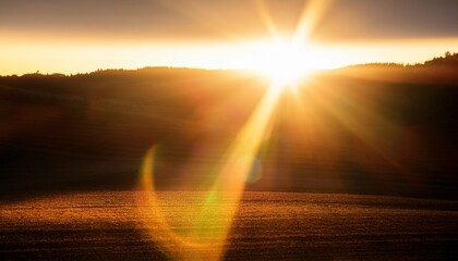 Real Warm Sun Lens Flare Effect Background Texture