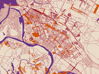 Obraz premium Volzhsky street grid map, Russian Federation