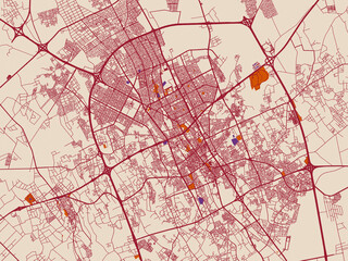 Fototapeta premium Buraydah Saudi Arabia city map poster