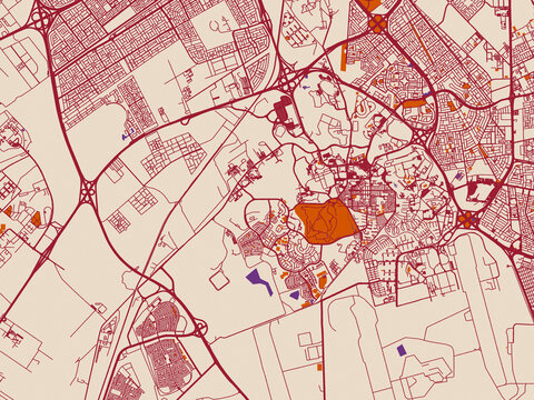 Urban map background of Dhahran, Saudi Arabia