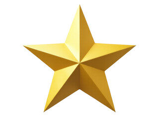 A single golden star on a clean white surface. transparent background