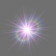 Obraz premium Rainbow crystal star. Crystal ray of light, sun shining in rainbow red, yellow and blue colors. Vector illustration. Sparkling shine.