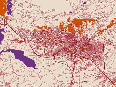 Cartographic street layout &mdash; Kahramanmaras, T&uuml;rkiye