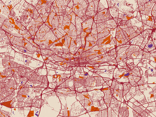 Naklejka premium City grid layout map — Johannesburg, South Africa
