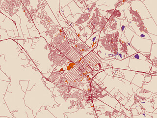 Fototapeta premium City map poster — Rustenburg, South Africa