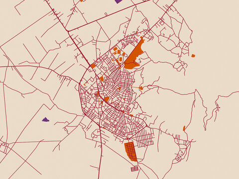 City map of Korce, Albania