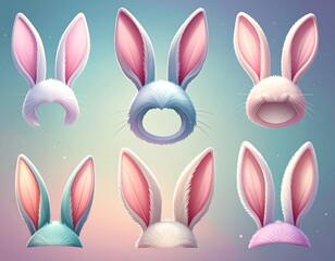 Fototapeta premium Easter Bunny Ears Collection - Festive Headwear for Spring Celebrations.