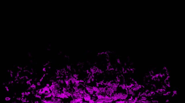 Abstract purple grunge fire texture rising from bottom on black background motion loop