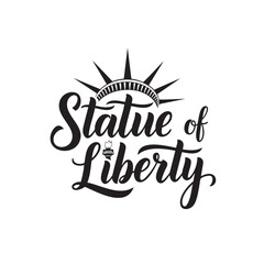 Obraz premium Hand drawn illustration of the Statue of Liberty with torch flame