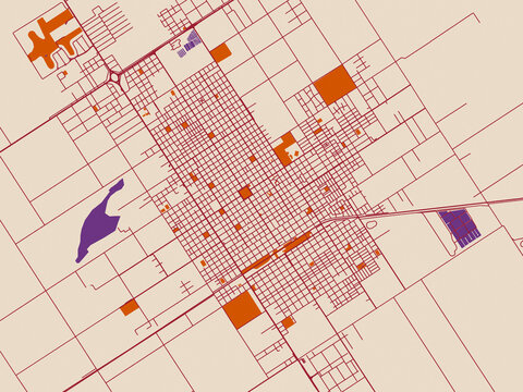 City plan map of Venado Tuerto, Argentina