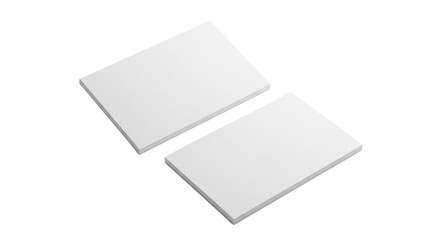 Two blank white business cards mockup floating over background isolated on transparent background