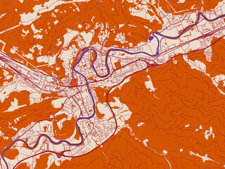 Street Network Map Leoben Austria