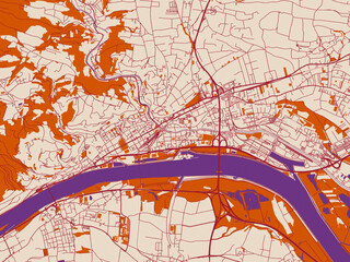 Graphic City Map Artwork Krems