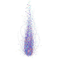 Obraz premium Colorful abstract feather with vibrant dots and splashes isolated on a transparent background