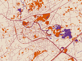 Fototapeta premium City grid layout map — Lokeren, Belgium