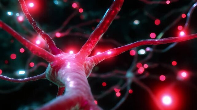Exploring the Intricate World of Neurons: A Close-Up View of the Complex Neural Networks with Glowing Synapses and Dynamic Connections, Showcasing the Beauty of Brain Cells in a Futuristic Visual