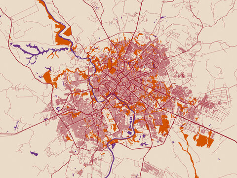 Road network map of Cuiaba, Brazil