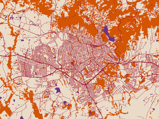 Obraz premium Urban map poster — Santa Maria, Brazil