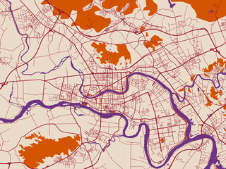 Obraz premium Urban map of Jieyang, China