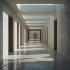 Fototapeta premium Modern corridor with natural light and minimalist design