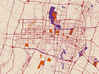 Urban map of Yinchuan, China