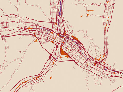 Xining, China &ndash; street map