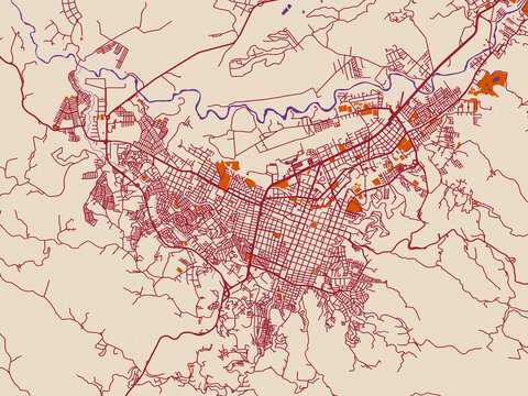 Cartographic street layout &mdash; Popayan, Colombia