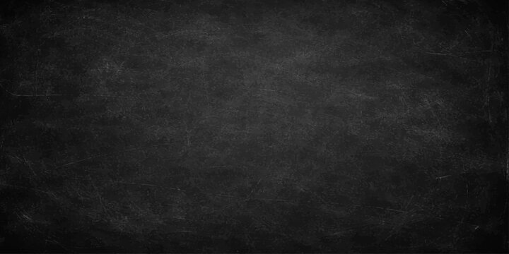 A dark textured blackboard with a grunge vintage surface and aged gray chalk board pattern creates a blank stone wall backdrop for your design