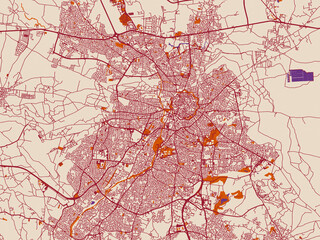Obraz premium Nicosia street network map — Cyprus