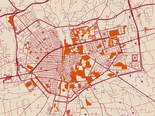 Minimal City Map Elche Spain
